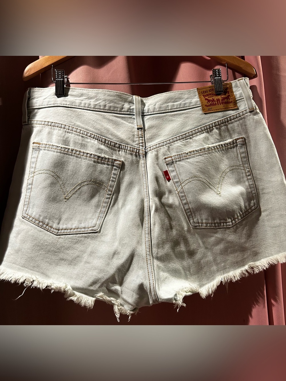 Levi's pale washed distressed Denim Cutoff Shorts
